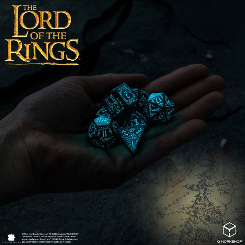 The Lord of the Rings: Moria - Glow in the dark Dice Set (Q-Workshop) (LOTR/190166/MOA/A)