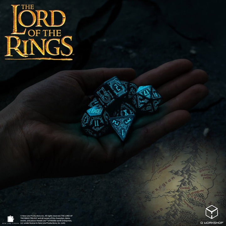 The Lord of the Rings: Moria - Glow in the dark Dice Set (Q-Workshop) (LOTR/190166/MOA/A)