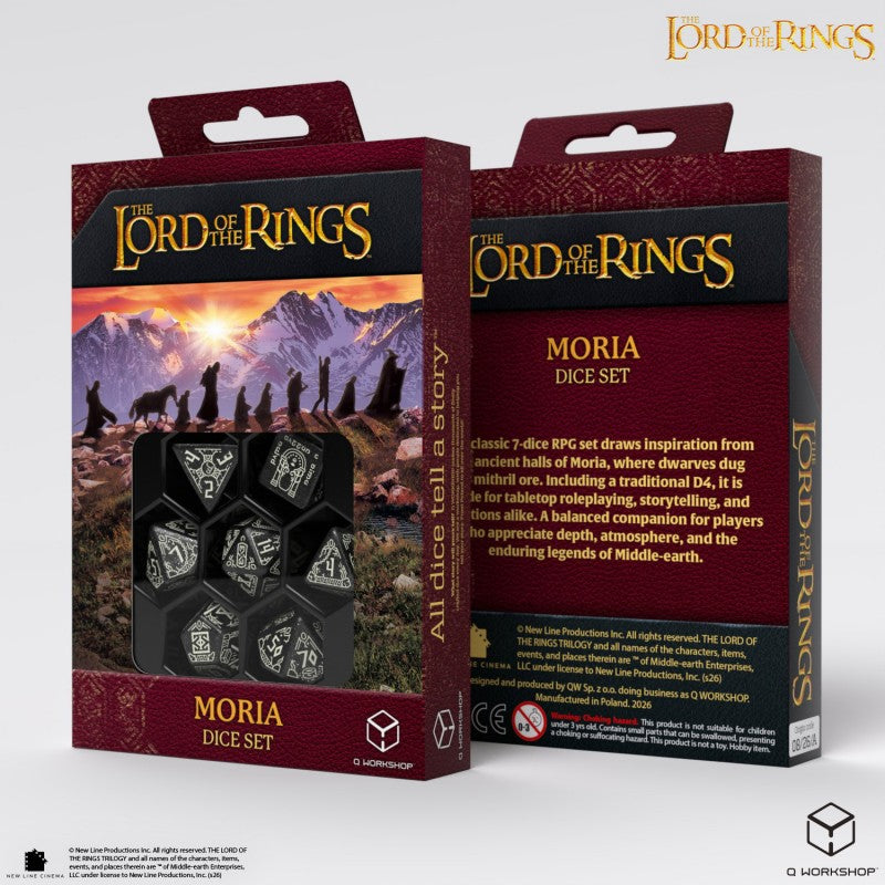 The Lord of the Rings: Moria - Glow in the dark Dice Set (Q-Workshop) (LOTR/190166/MOA/A)