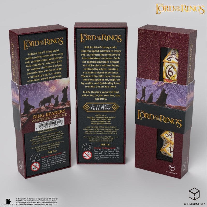 The Lord of the Rings: Ring-bearers – Full Art Dice® Set - Whitefire Radiance (Q-Workshop) (LOTR/190166/SWSP/RINA)