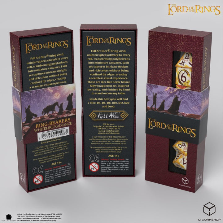 The Lord of the Rings: Ring-bearers – Full Art Dice® Set - Whitefire Radiance (Q-Workshop) (LOTR/190166/SWSP/RINA)