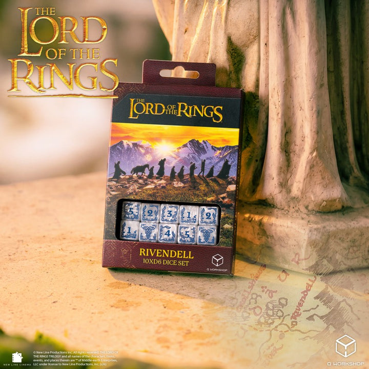 The Lord of the Rings: Rivendell 10xD6 Dice Set - Stone (Q-Workshop) (LOTR/190166/RIV/B1)