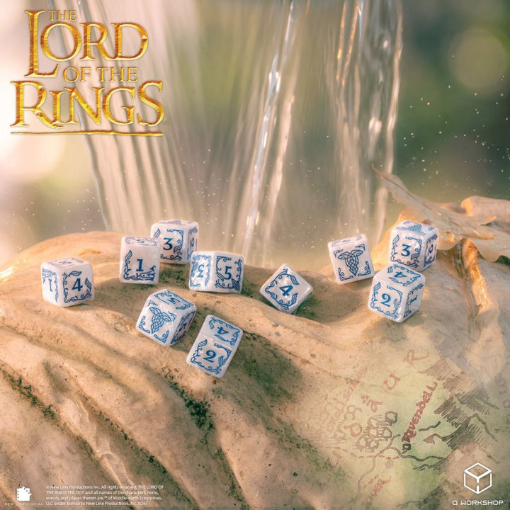 The Lord of the Rings: Rivendell 10xD6 Dice Set - Stone (Q-Workshop) (LOTR/190166/RIV/B1)