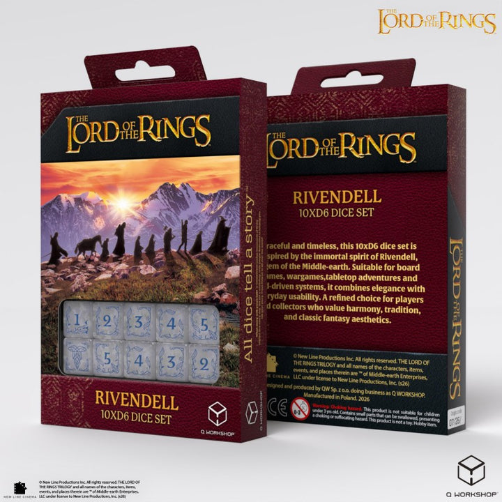 The Lord of the Rings: Rivendell 10xD6 Dice Set - Stone (Q-Workshop) (LOTR/190166/RIV/B1)