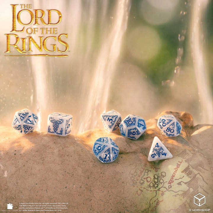 The Lord of the Rings: Rivendell Dice Set - Stone (Q-Workshop) (LOTR/190166/RIV/A1)