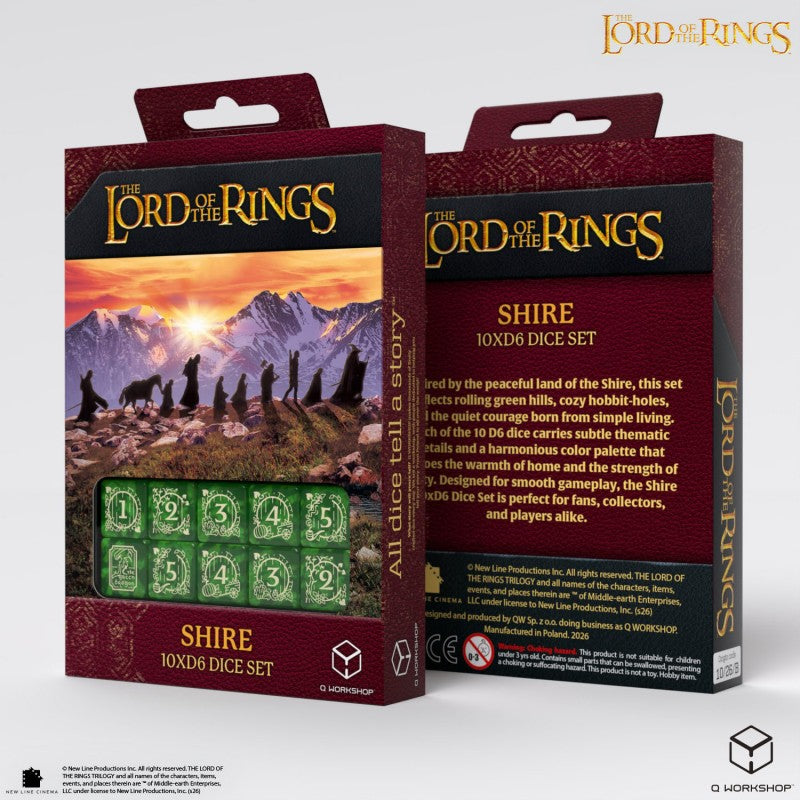 The Lord of the Rings: Shire 10xD6 Dice Set (Q-Workshop) (LOTR/190166/SHI/B)
