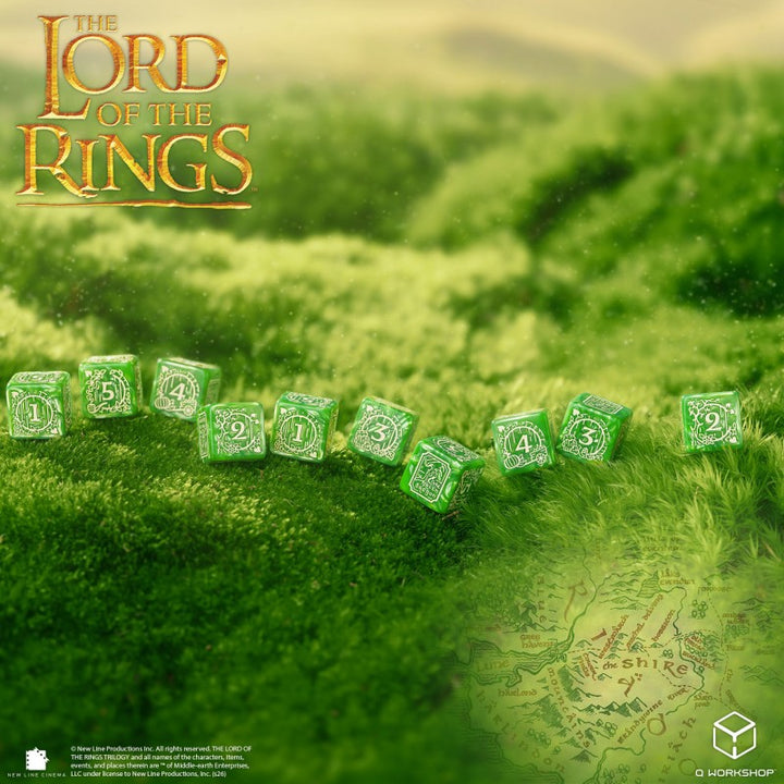 The Lord of the Rings: Shire 10xD6 Dice Set (Q-Workshop) (LOTR/190166/SHI/B)