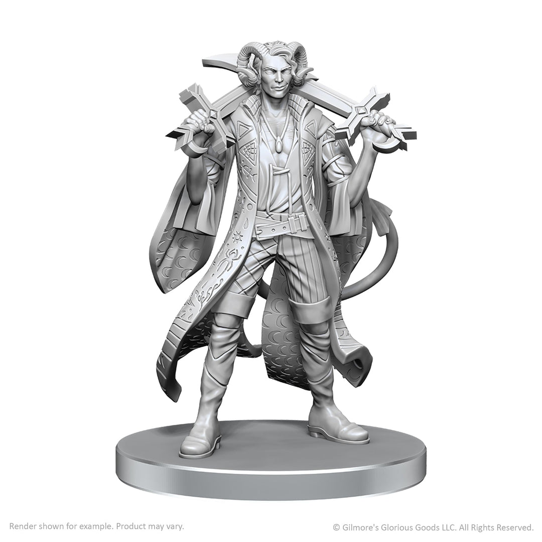 Critical Role Unpainted Miniatures: Mollymauk Tealeaf & Caduceus Clay