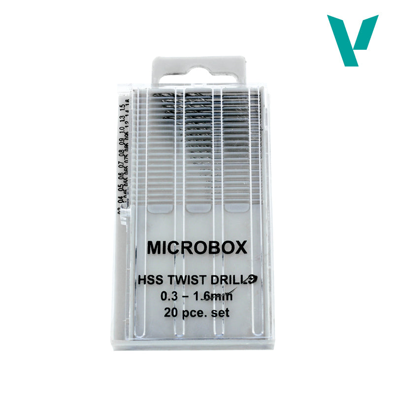 Vallejo: Microbox HSS Twist Drills 0.3-1.6 mm (20)