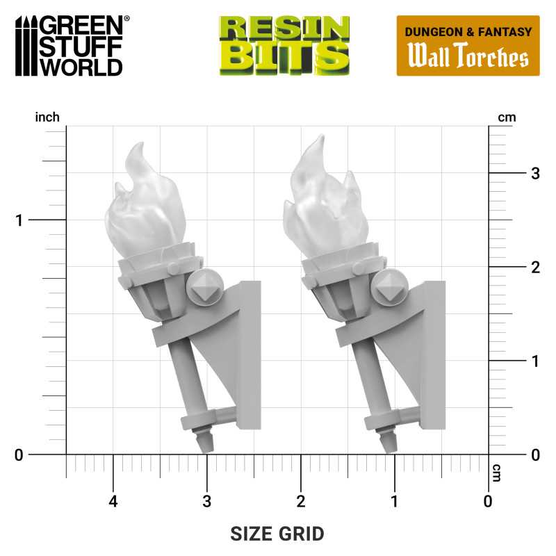 Wall Torches for 3mm LEDs 1:48-1-35 (Green Stuff World)
