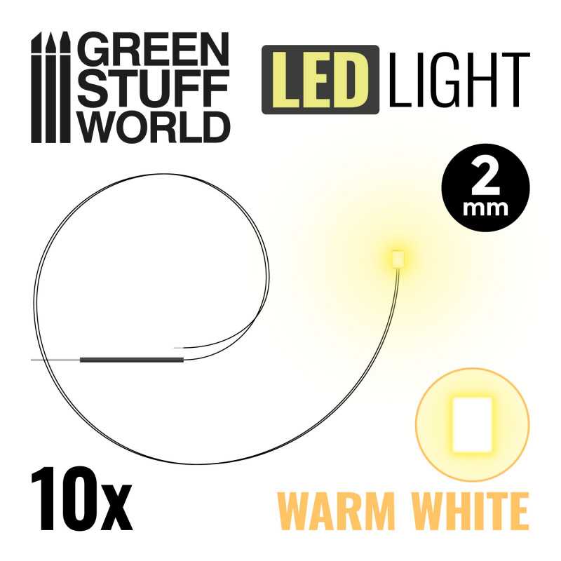 Warm White LED Lights - 2mm (Green Stuff World)