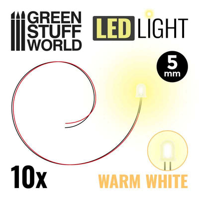 Warm White LED Lights - 5mm (Green Stuff World)