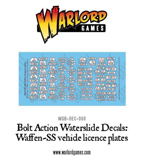 Bolt Action: Decals - Waffen-SS Licence plates