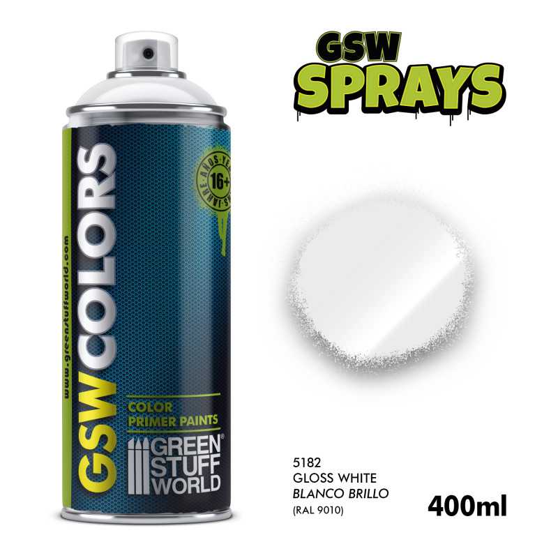 White Gloss Spray Paint 400ml (Green Stuff World)