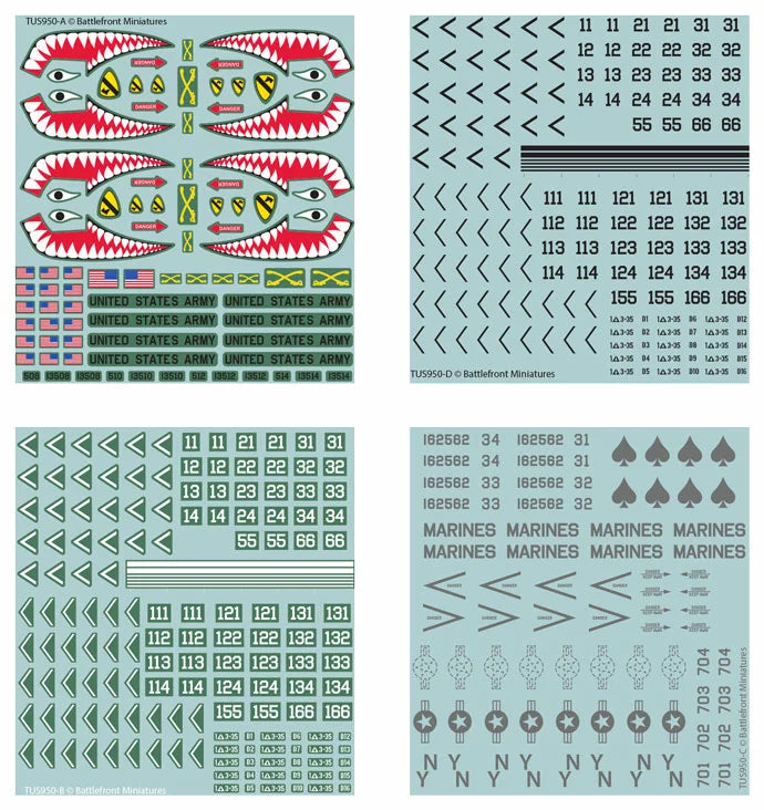 World War III: Team Yankee - American Decal Set (TUS950)