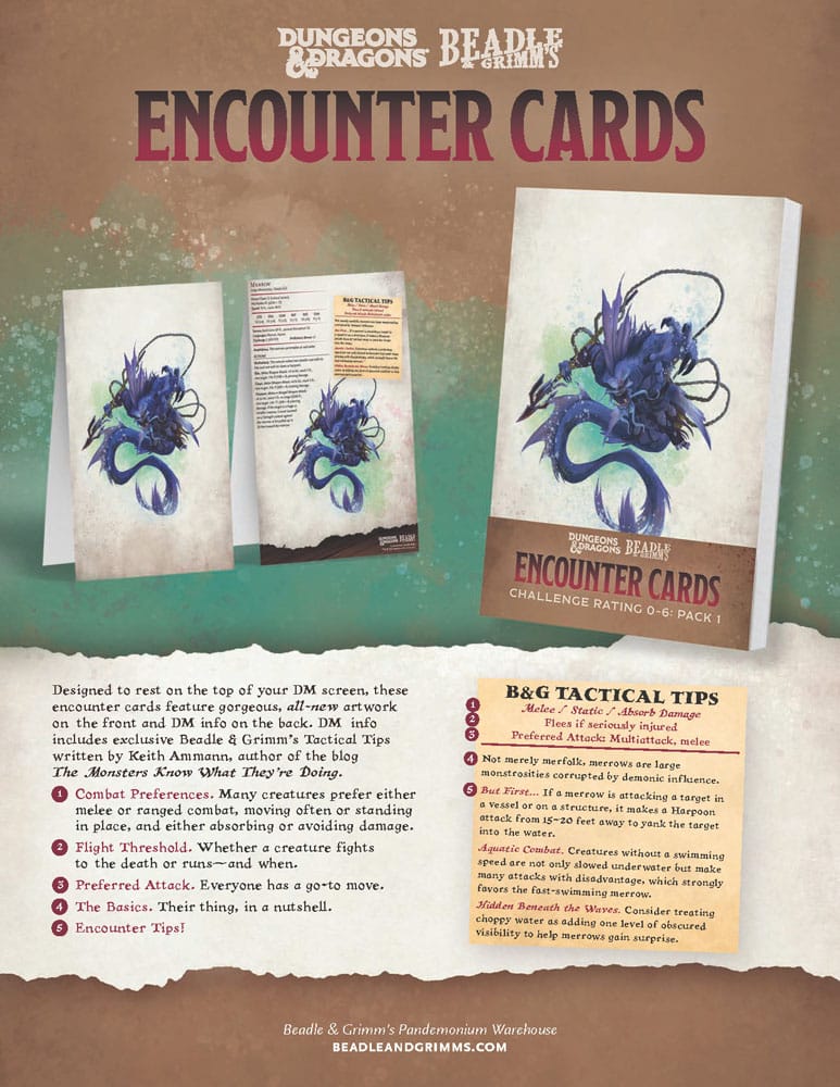 Dungeons & Dragons RPG Encounter Cards Challenge Rating 0-6: Pack 1