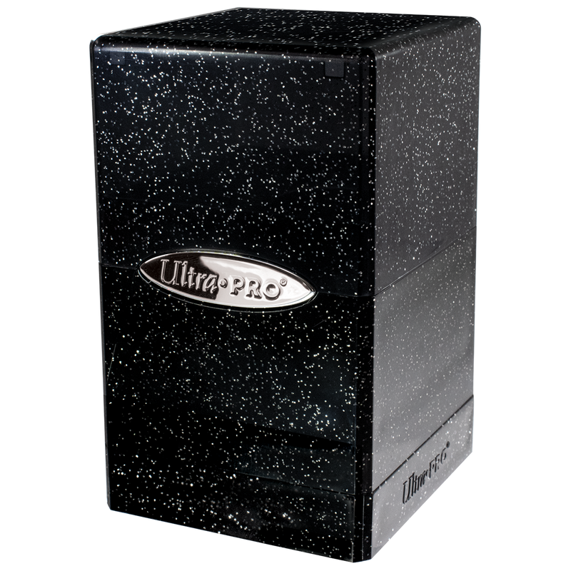 Glitter Satin Tower Deck Box - Black (Ultra PRO)