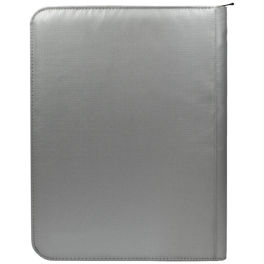 Ultra PRO 9-Pocket Zippered PRO-Binder: Silver Made With Fire Resistant Materials (Ultra PRO)