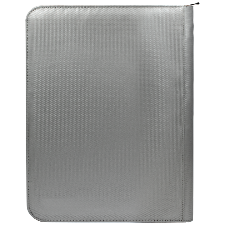 Ultra PRO 9-Pocket Zippered PRO-Binder: Silver Made With Fire Resistant Materials (Ultra PRO)