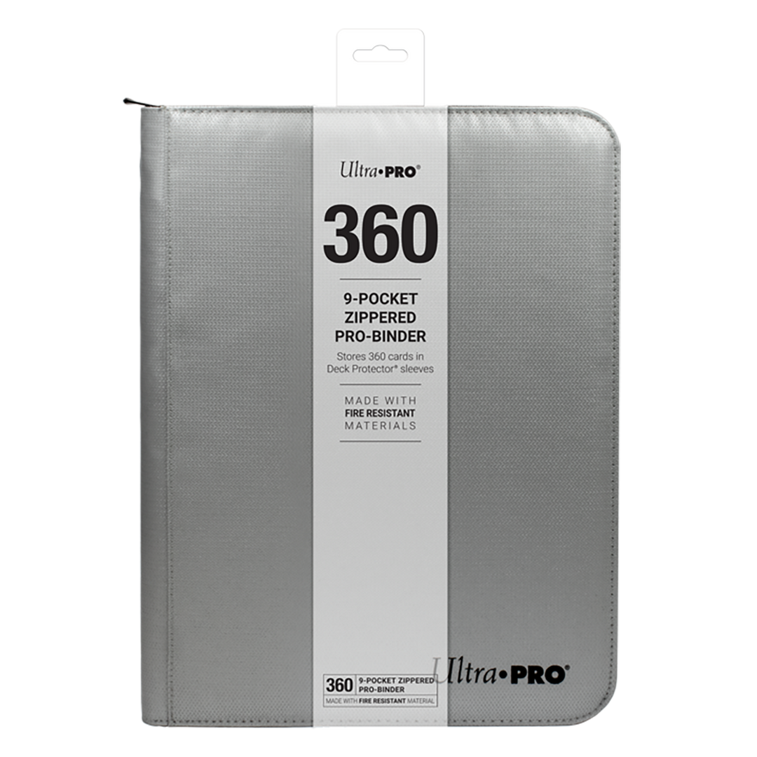Ultra PRO 9-Pocket Zippered PRO-Binder: Silver Made With Fire Resistant Materials (Ultra PRO)