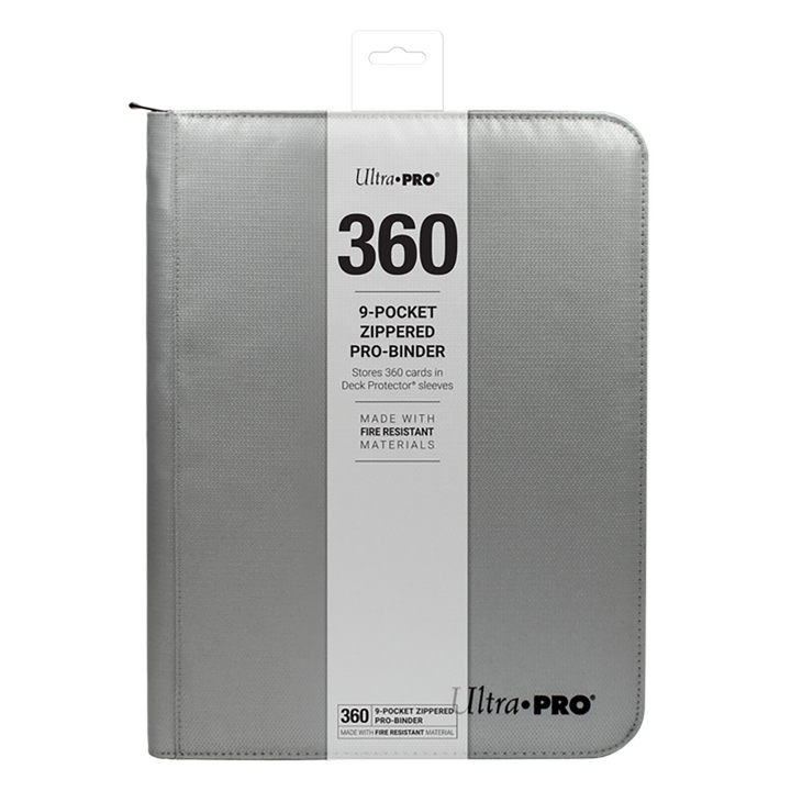 Ultra PRO 9-Pocket Zippered PRO-Binder: Silver Made With Fire Resistant Materials (Ultra PRO)