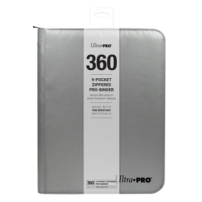 Ultra PRO 9-Pocket Zippered PRO-Binder: Silver Made With Fire Resistant Materials (Ultra PRO)