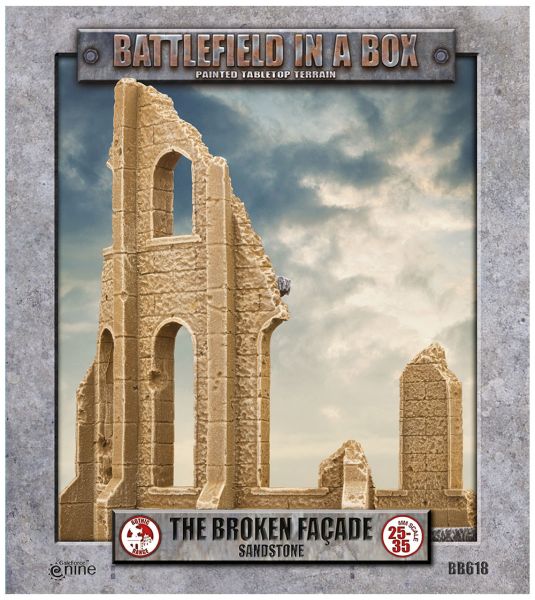 Battlefield in a Box: Gothic Battlefields - Broken Façade - Sandstone (x2) 30mm (BB618)