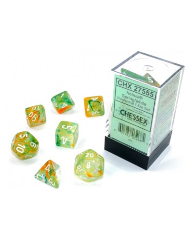 Nebula™ Spring/white Luminary 7-Die Set (Chessex) (27555)