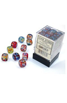 Nebula™ 12mm d6 Primary/blue Luminary Dice Block™ (36 dice) (Chessex) (27959)