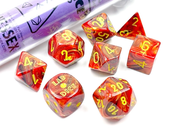 Vortex Polyhedral 7-Die Set Underworld/yellow (Chessex) (30050)