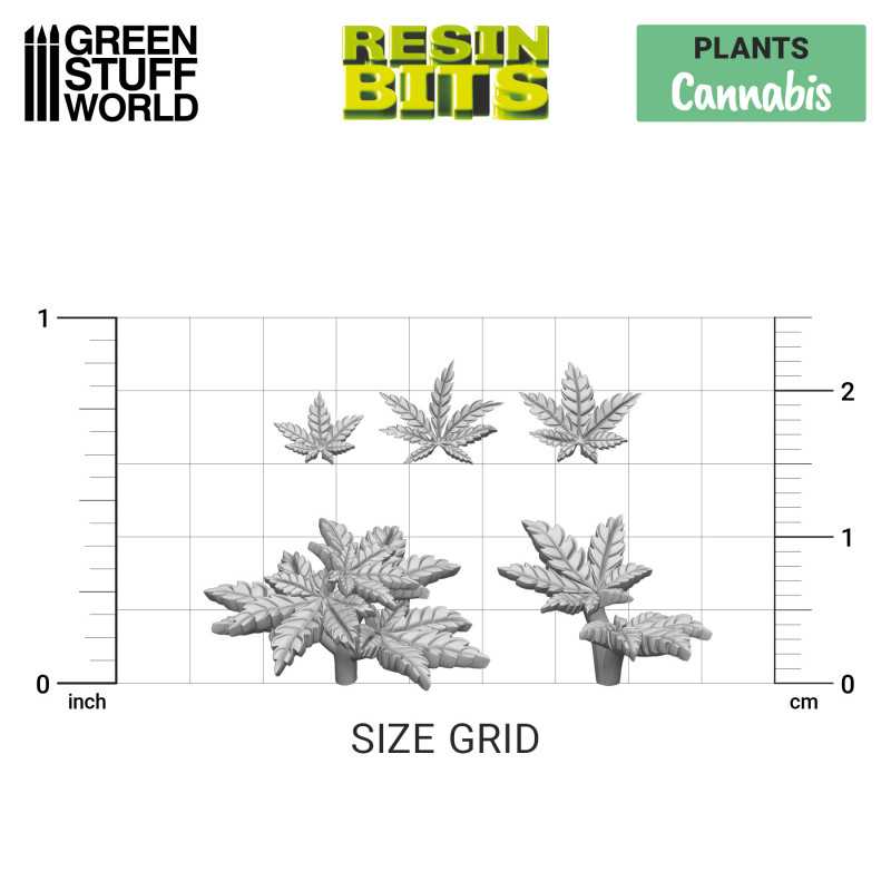 3D printed set - Cannabis (Green Stuff World)