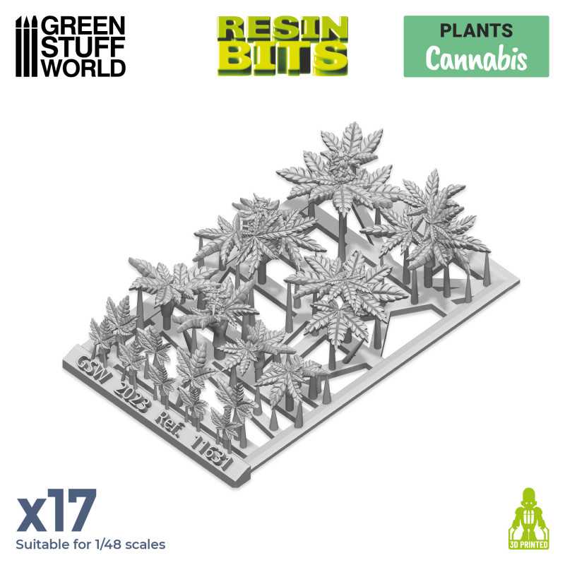 3D printed set - Cannabis (Green Stuff World)