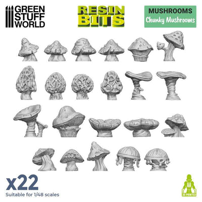 3D printed set - Chunky Mushrooms (Green Stuff World)