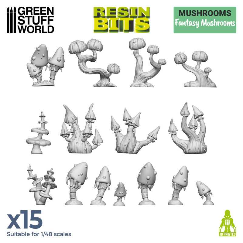 3D printed set - Fantasy Mushrooms (Green Stuff World)