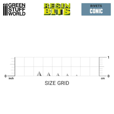 3D Printed Set - Micro Rivets - Conical (Green Stuff World)