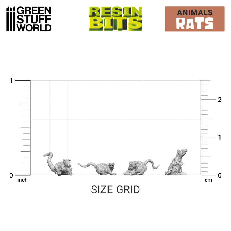 3D printed set - Small Rats (Green Stuff World)