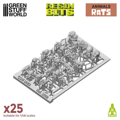 3D printed set - Small Rats (Green Stuff World)