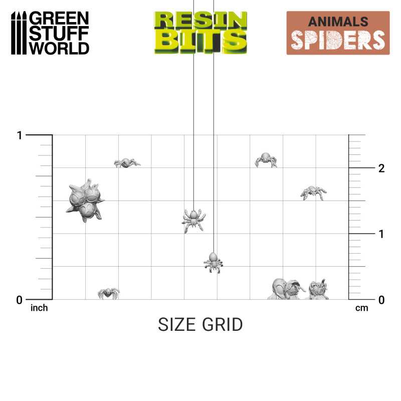 3D printed set - Small Spiders (Green Stuff World)