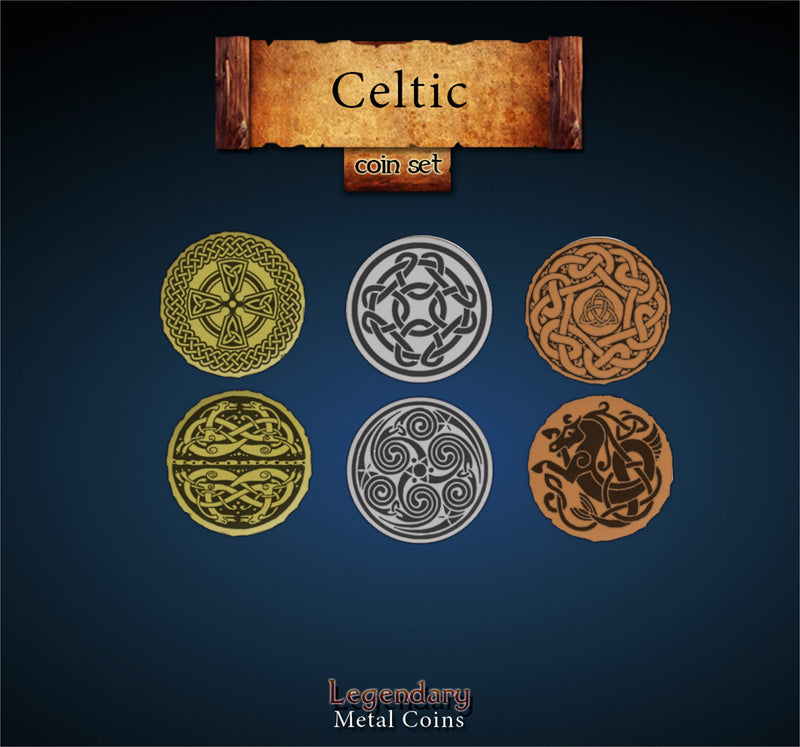Legendary Metal Coins - Celtic Metal Coin Set (Drawlab)
