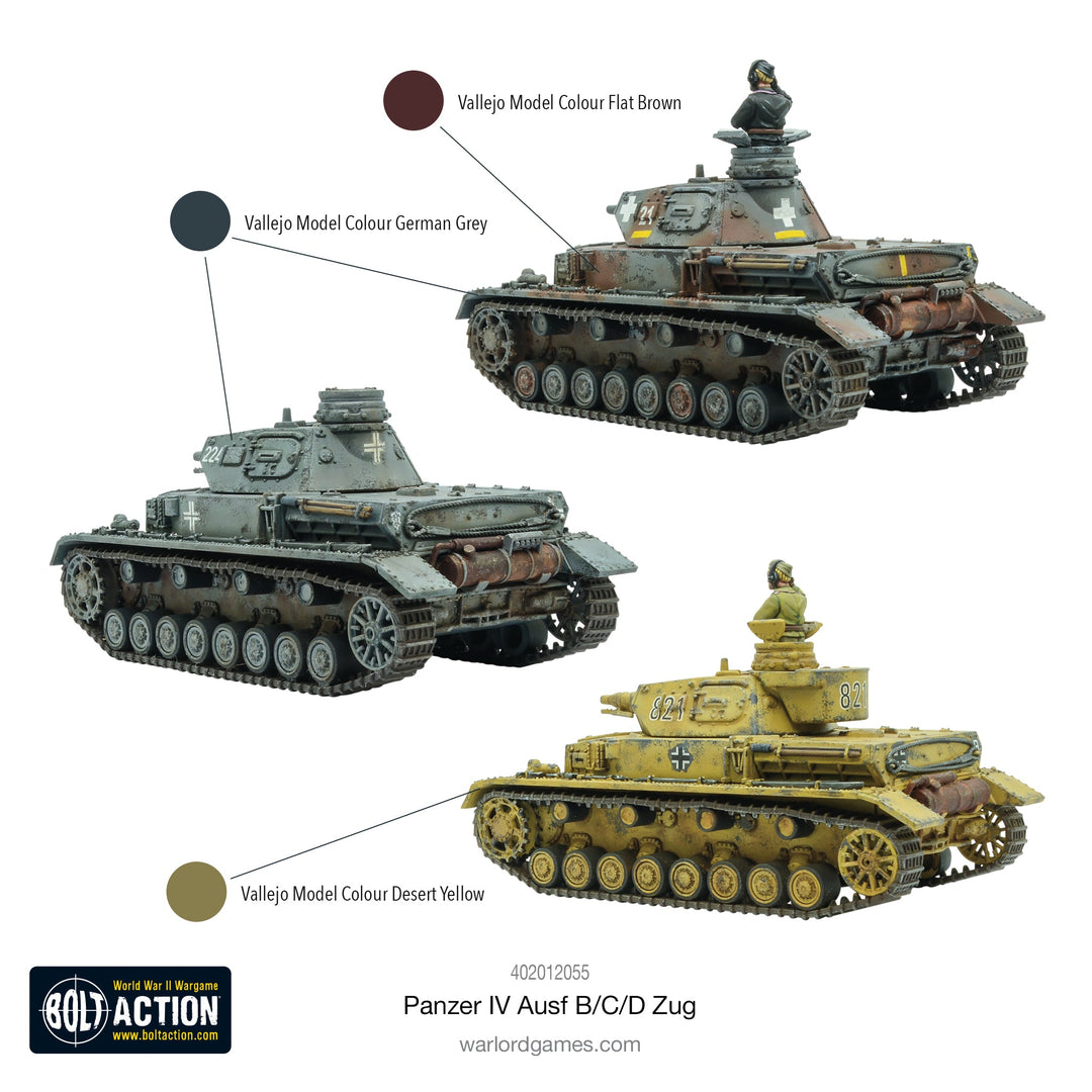 Bolt Action: Panzer IV Ausf. B/C/D Zug (Three Tanks)