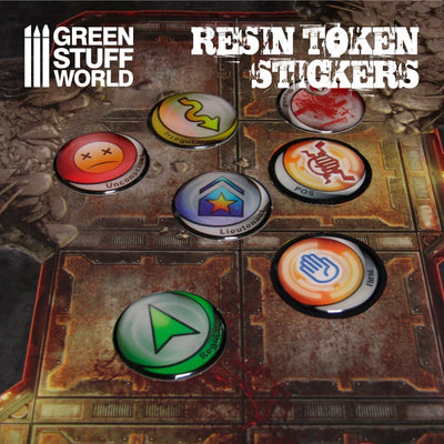 6x Resin Token Stickers 50mm (Green Stuff World)