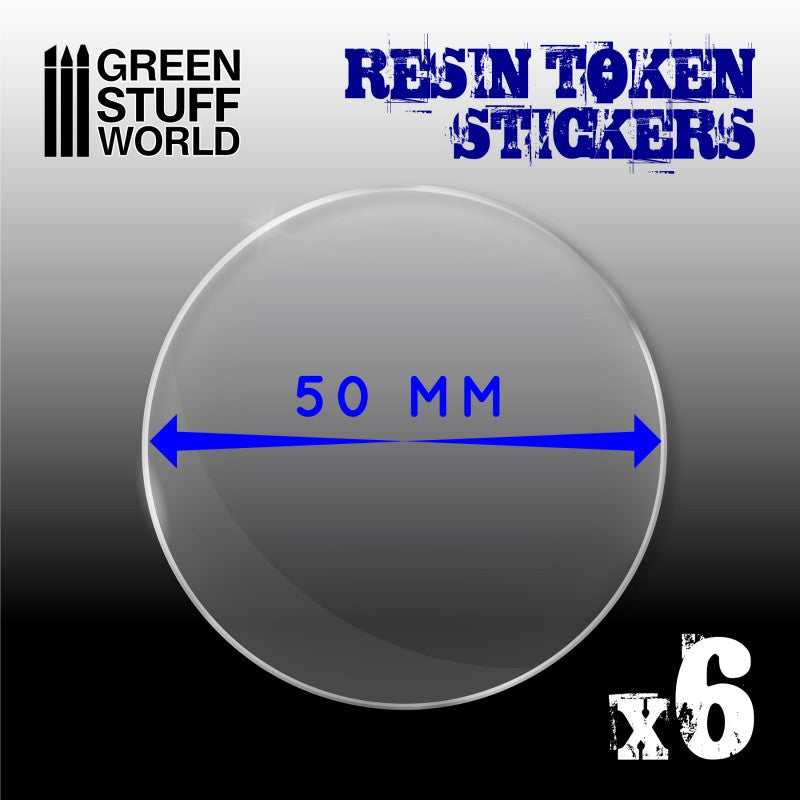 6x Resin Token Stickers 50mm (Green Stuff World)