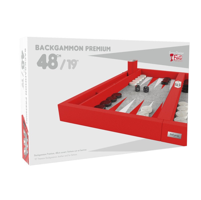 Backgammon Premium 48cm (Rød) (Ferti)