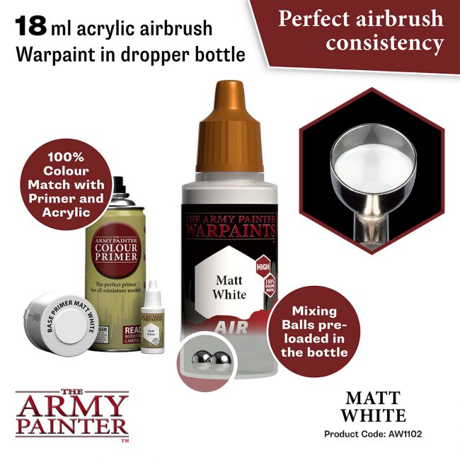 Warpaints Air: Matt White (The Army Painter) (AW1102)