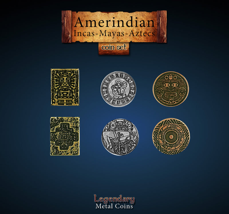 Legendary Metal Coins - Amerindian Coin Set (Drawlab)