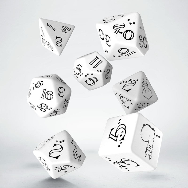 Bright Llama Dice Set (White & black) (Q-Workshop) (SLLA02)