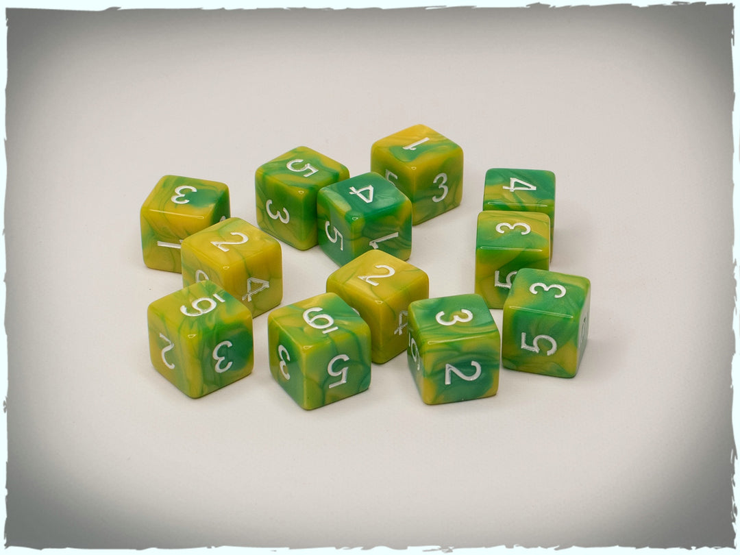 Toxicity d6 dice set, 12 pcs (Deep-Cut Studio)