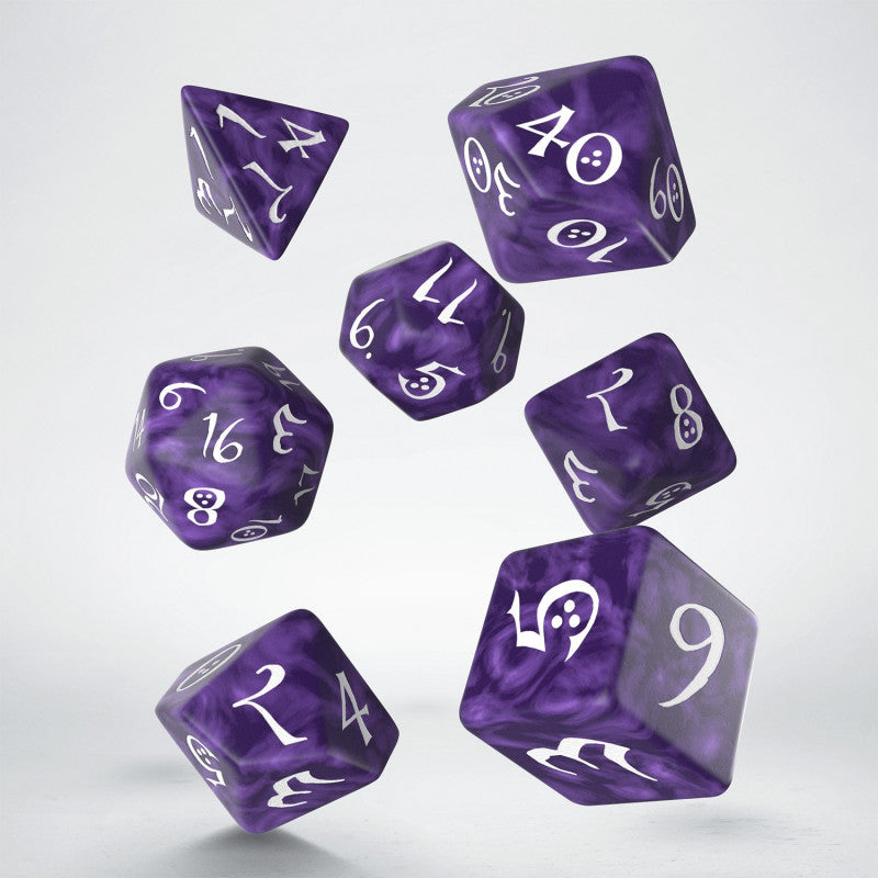 Classic RPG Lavender & white Dice Set (7) (Q-Workshop) (SCLE07)