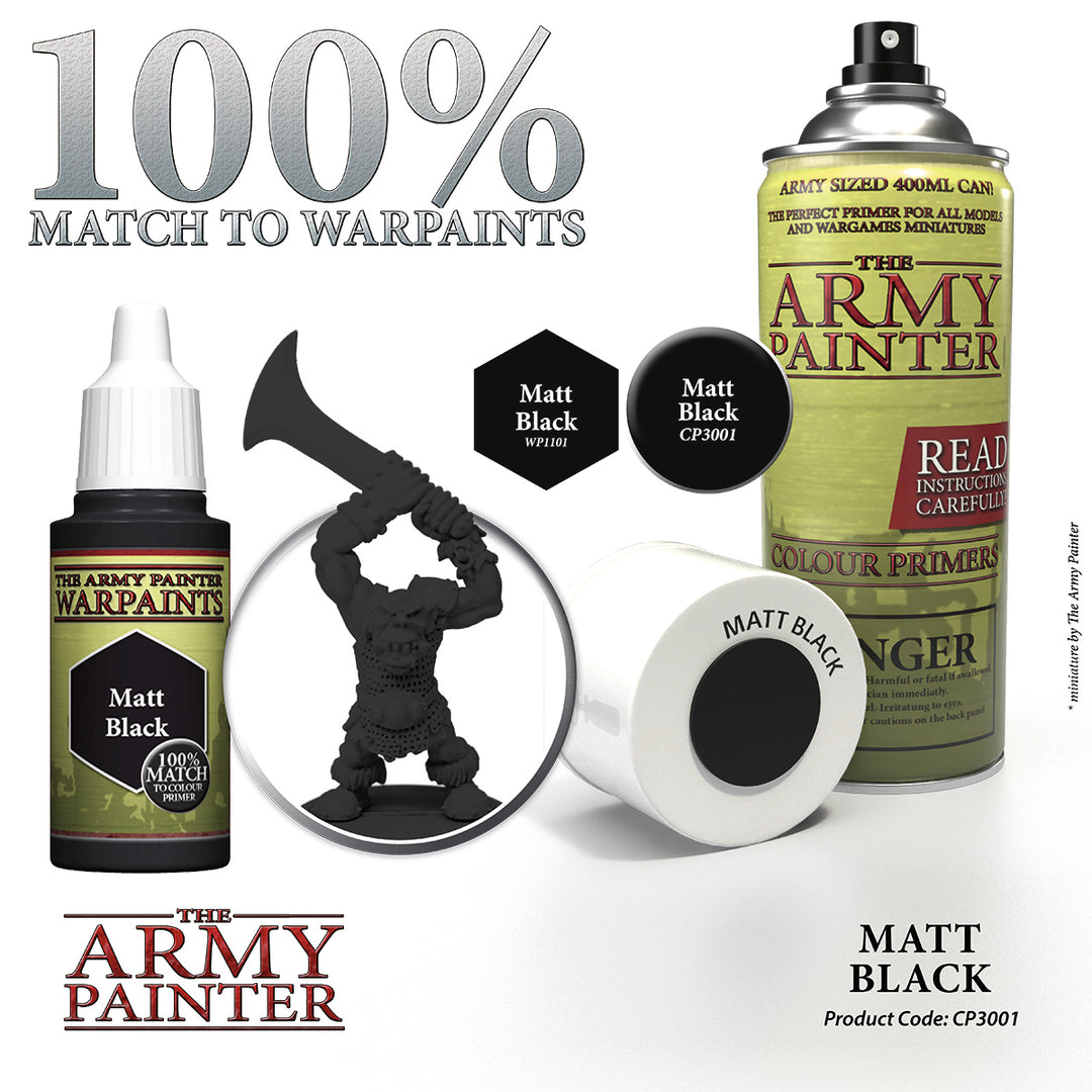 Colour Primers - Matt Black Colour Primer (The Army Painter) (CP3001)