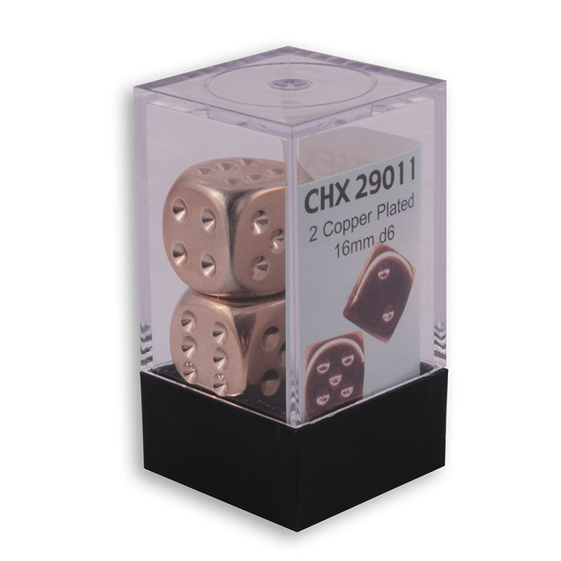 Copper Metallic 16mm d6 Pair (Chessex) (29011)